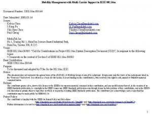 Mobility Management with MultiCarrier Support in IEEE 802