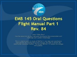 EMB 145 Oral Questions Flight Manual Part 1