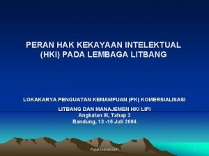 Manfaat hki bagi lembaga litbang