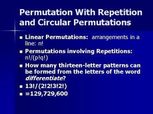 Circular permutations with repetition