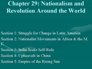 Nationalism and revolution around the world