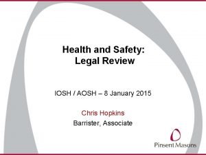 Health and Safety Legal Review IOSH AOSH 8