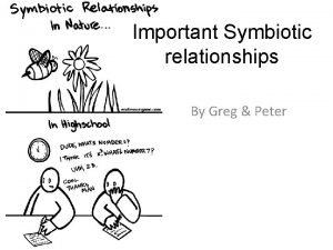 Important Symbiotic relationships By Greg Peter CoralZooxanthellae Coral