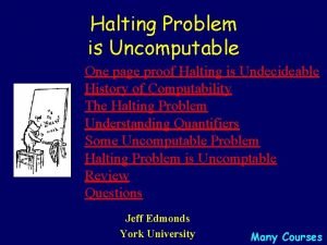 Halting Problem is Uncomputable One page proof Halting
