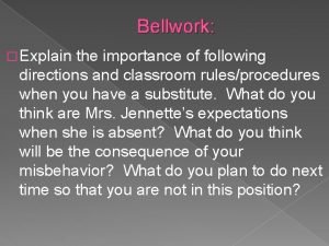 Classroom rules and procedures