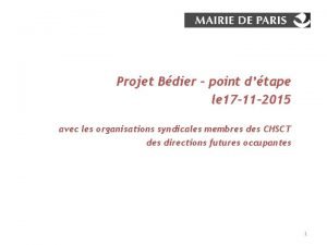 Projet Bdier point dtape le 17 11 2015