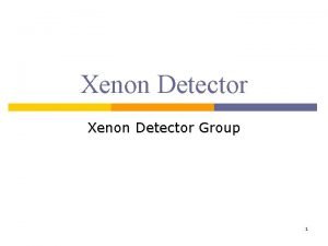 Xenon Detector Group 1 Contents p Construction Status