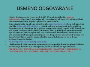 Usmeno odgovaranje