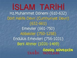 SLAM TARH Hz Muhammet Dnemi 610 632 Drt