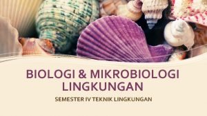 BIOLOGI MIKROBIOLOGI LINGKUNGAN SEMESTER IV TEKNIK LINGKUNGAN PROSES