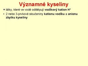 Kyseliny vzorce