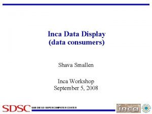 Inca Data Display data consumers Shava Smallen Inca