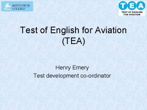 Tea test of english for aviation