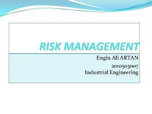 Risk management in industrial engineering