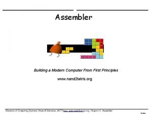 Assembler Building a Modern Computer From First Principles