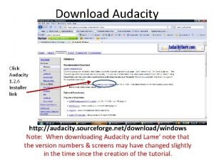 Audacity windows installer