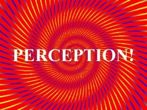 PERCEPTION Our Essential Questions l How does perception