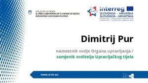 Dimitrij Pur namestnik vodje Organa upravljanja zamjenik voditelja