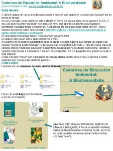 Cadernos de Educacin Ambiental A Biodiversidade Aurora Puentes