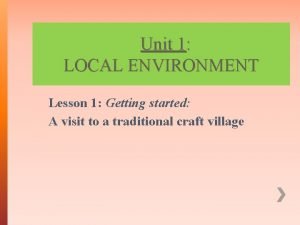 Local environment getting started