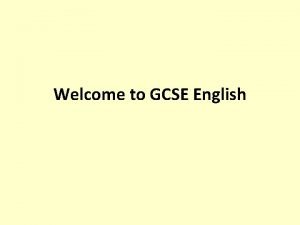 Welcome to GCSE English A Question 3 Masterclass