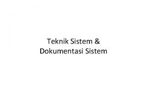 Sistem teknik dokumentasi sia