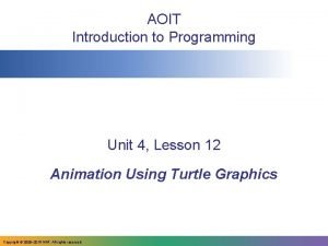 AOIT Introduction to Programming Unit 4 Lesson 12