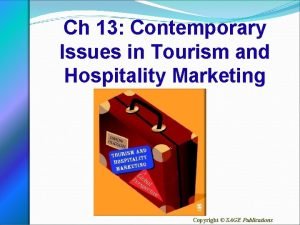 Contemporary issues in tourism and hospitality