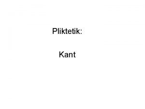 Kant imperativ