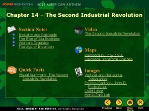 Chapter 14 The Second Industrial Revolution Section Notes