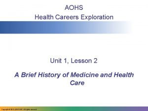 Aohs health careers exploration