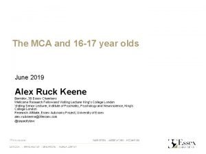 The MCA and 16 17 year olds June