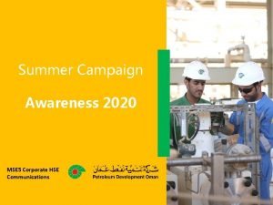 Summer Campaign Awareness 2020 MSE 5 Corporate HSE