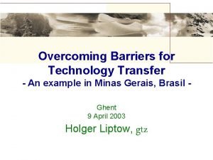 Barriers of technology transfer