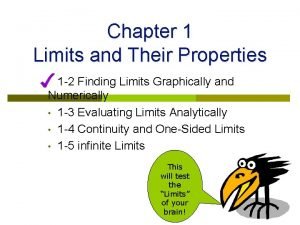 Chapter 1 limits and their properties