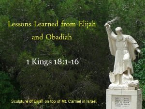 Obadiah and elijah