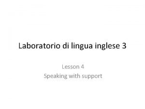 Speaking inglese