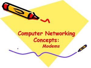 Computer Networking Concepts Modems Modems A modem is