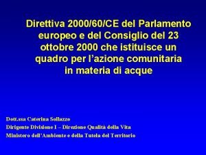 Direttiva 200060CE del Parlamento europeo e del Consiglio