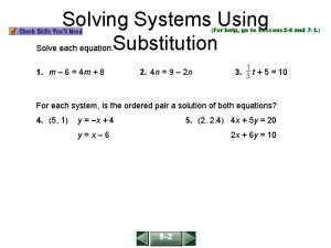 Algebraic substitution Algebraic substitution