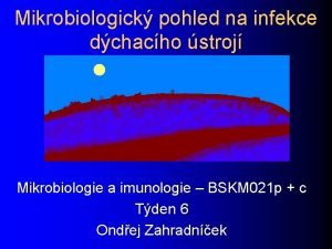 Mikrobiologick pohled na infekce dchacho stroj Mikrobiologie a