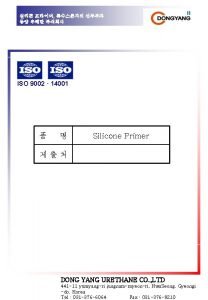 ISO 9002 14001 Silicone Primer DONG YANG URETHANE