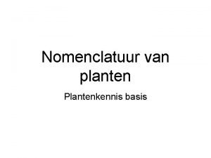 Nomenclatuur van planten Plantenkennis basis Volksnamen of officile