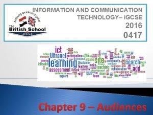 INFORMATION AND COMMUNICATION TECHNOLOGY i GCSE 2016 0417