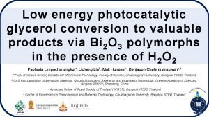 Low energy photocatalytic glycerol conversion to valuable products