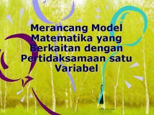 Merancang model matematika