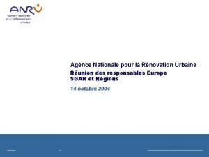 Agence Nationale pour la Rnovation Urbaine Runion des