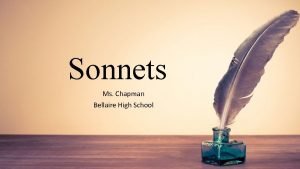 High school sonnets