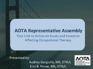 Aota representative assembly