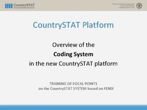 Country STAT Platform Overview of the Coding System